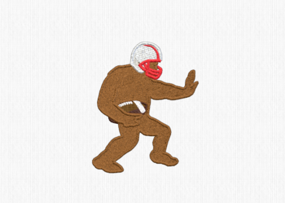 An Embroidery Designer's Review of Bigfoot with Football and Helmet
