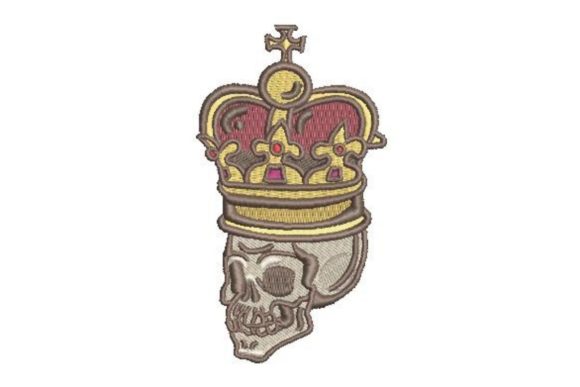 Skull with Crown: A Bold Embroidery Design for Sellers